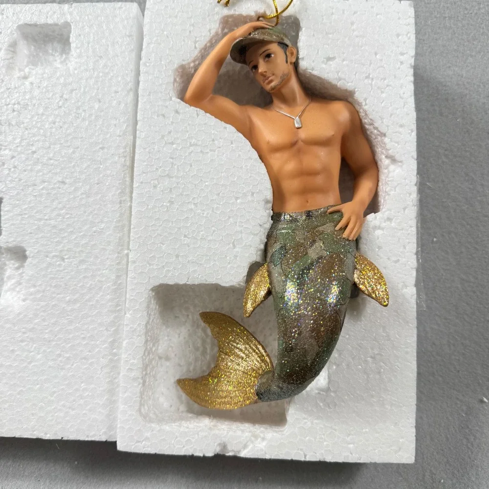 December Diamonds 2012 Camo Merman Ornament Retired 55-90777 Glitter Military